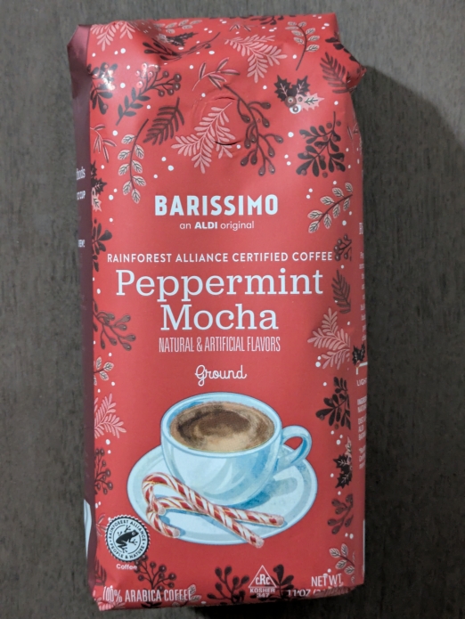 Barissimo Peppermint Mocha Flavored Ground Coffee 12oz (Light Roast)