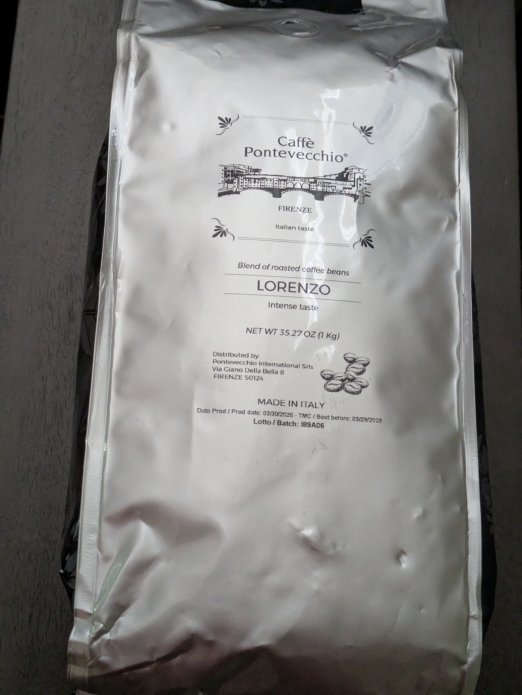 Caffe Pontevecchio Firenze Whole Bean Coffee Beans 2.2lbs (Lorenzo)