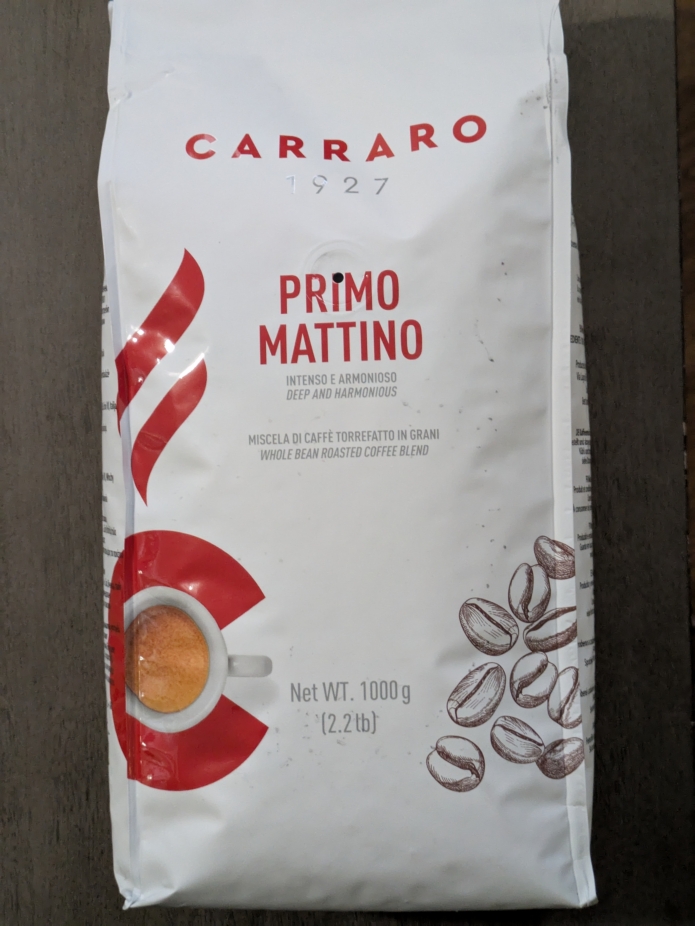 Carraro Primo Mattino Italian Roasted Whole Bean Coffee Blend 2.2lbs