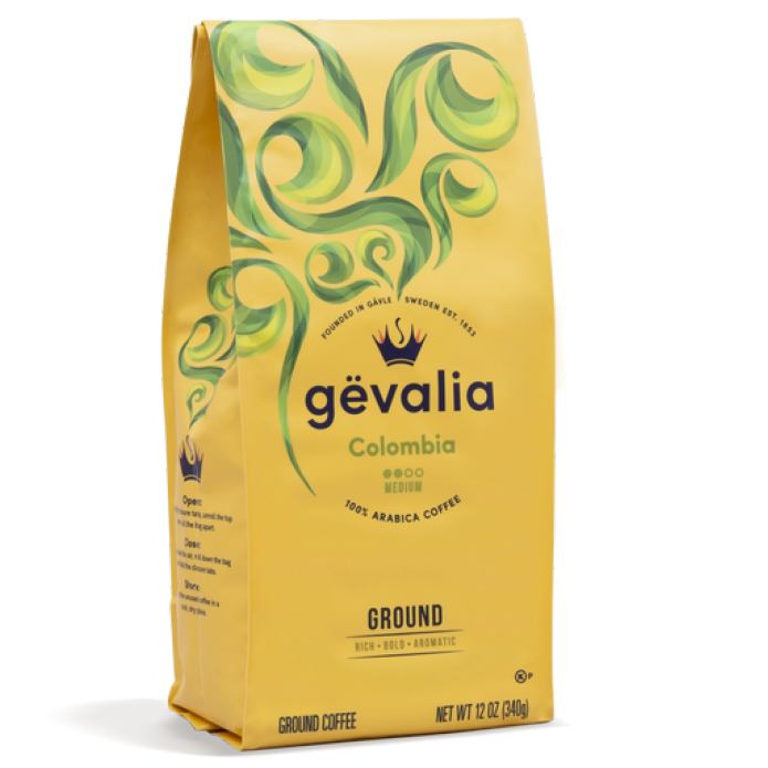 Gevalia 100% Colombia Medium Roast Ground Coffee 12oz (Medium Roast)