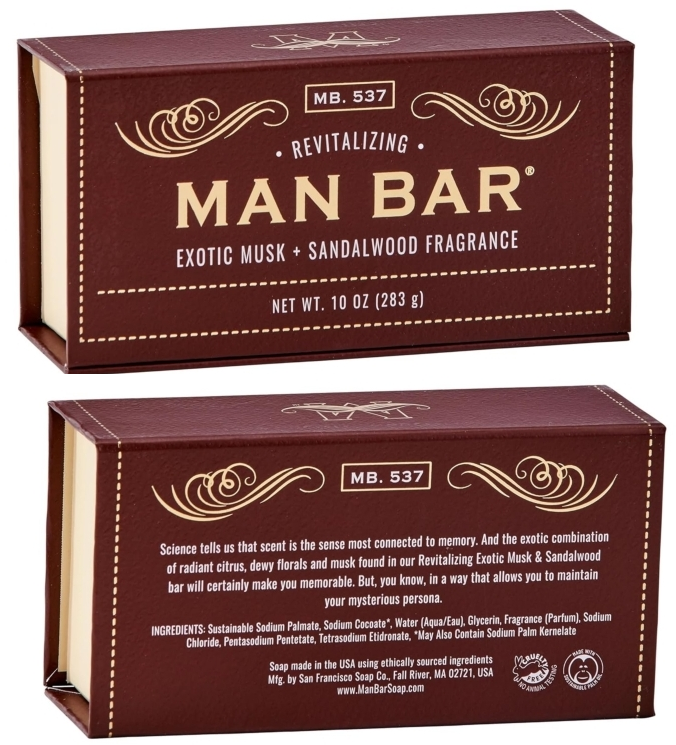 Man Bar Exotic Musk and Sandalwood Fragrance 10oz (Revitalizing)