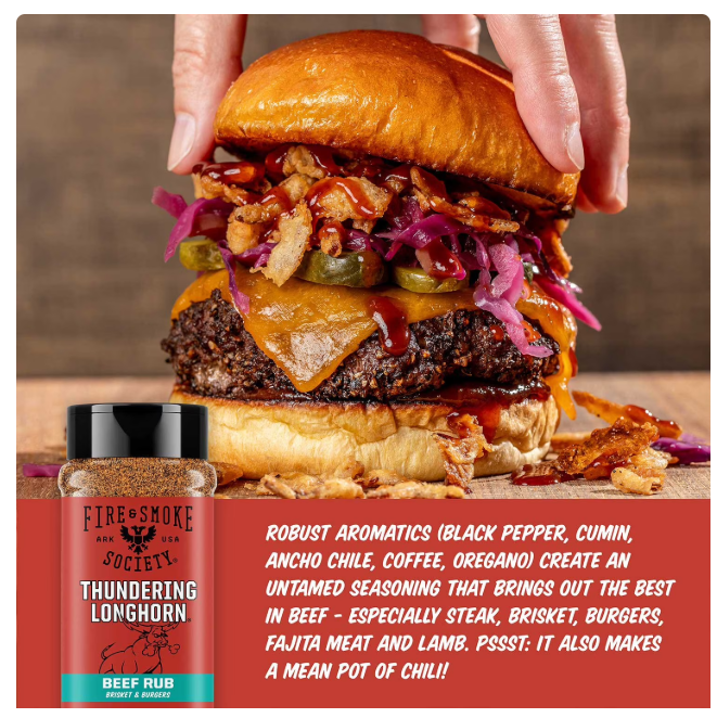 Fire & Smoke Barbecue Seasoning Thundering Longhorn 1.1lbs (Beef)