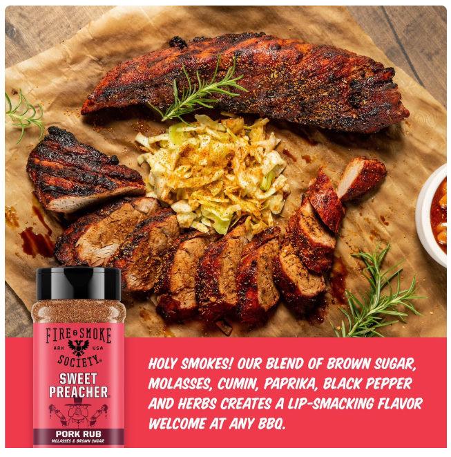 Fire & Smoke Society Sweet Preacher BBQ Rub 1.1lbs