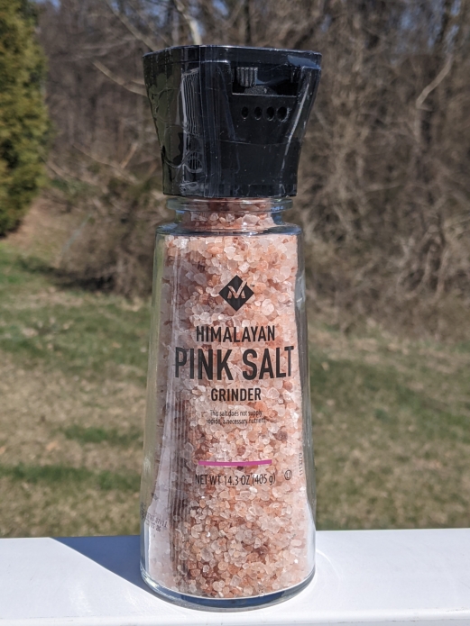 Premium Himalayan Pink Salt with Built-in Tall Glass Grinder 14.3oz (Adjustable)