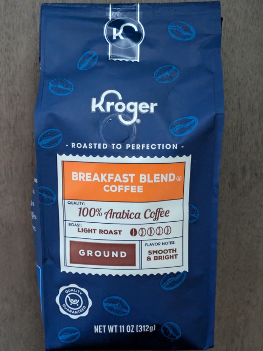 Breakfast Blend Ground Coffee Kroger 11oz (Light Roast)