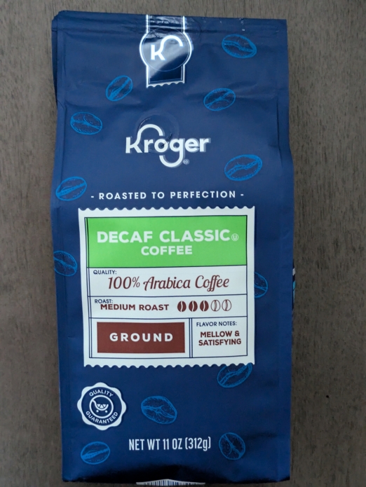 Decaf Classic Ground Coffee Kroger 11oz (Medium Roast)
