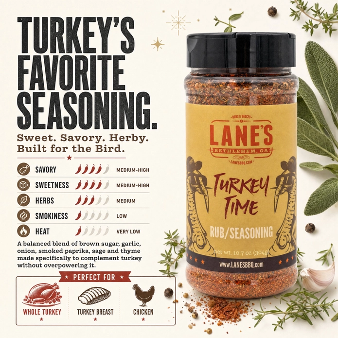 Lanes TURKEY Time Rub  & Seasoning 10.7oz