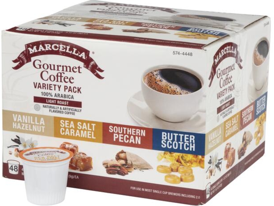 Marcella Gourmet Coffee Variety Pack Coffee Pods 48ct (Light Roast)
