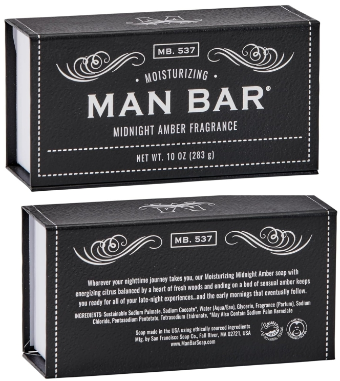 Midnight Amber Fragrance Man Bar Soap 10oz (Moisturizing)