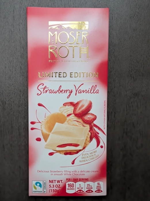 Moser Roth Summer Edition Strawberry Vanilla  Bar 5.3oz (White Chocolate)