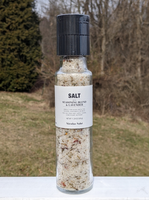 Nicolas Vahé Sea Salt with LAVENDER & Seasoning Blend Glass Grinder 11.29oz (Refillable Grinder)