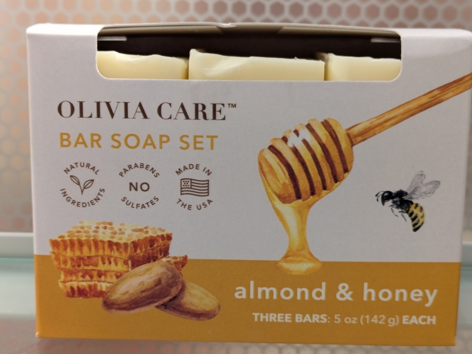 Olivia Care All-Natural Almond & Honey Bar Soap Set 3pk