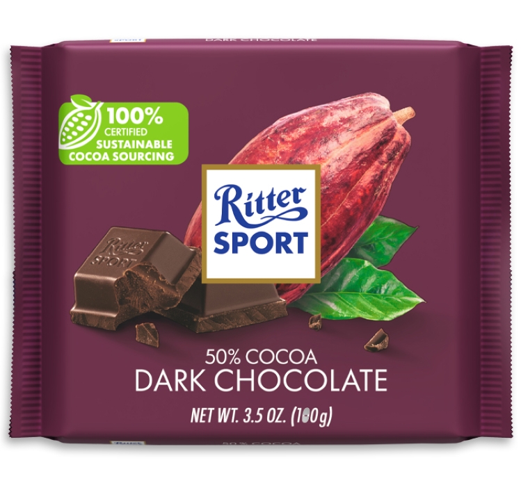 Ritter Sport with 50% Dark Cocoa 3.5oz (Dark Chocolate)