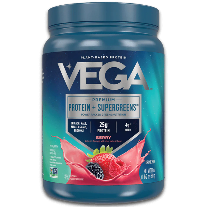 Vega Premium Protein & Supergreens Berry 1.6lbs