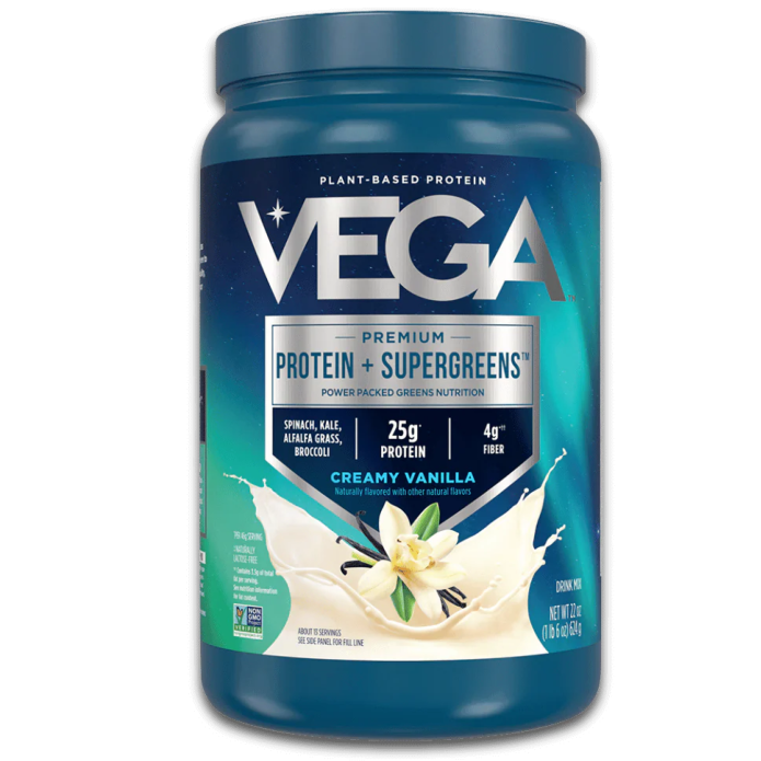 Vega Premium Protein & Supergreens Creamy Vanilla 1.2lb