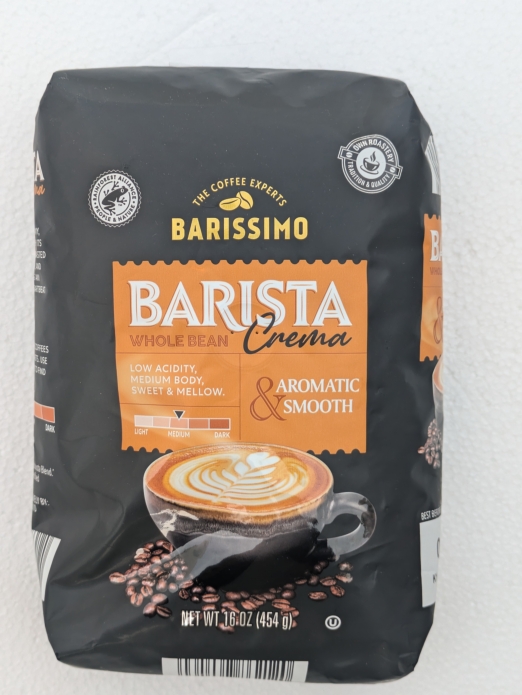 Barissimo Barista Crema WHOLE BEAN  Coffee 1LB (Medium Roast)