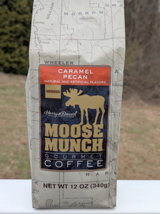 Moose Crunch Caramel Pecan Flavored Ground Coffee 12oz