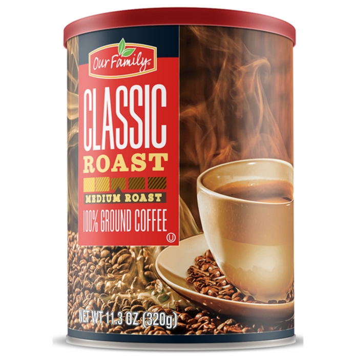 Our Family Classic Roast Ground Coffee Tin 11.3oz (Medium Roast)