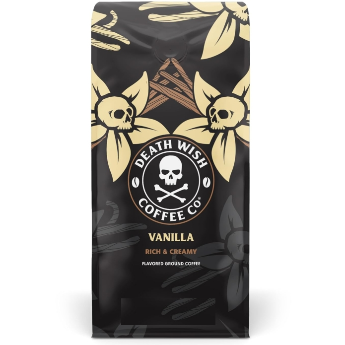 Death Wish Vanilla Flavored Organic Ground Coffee 10oz