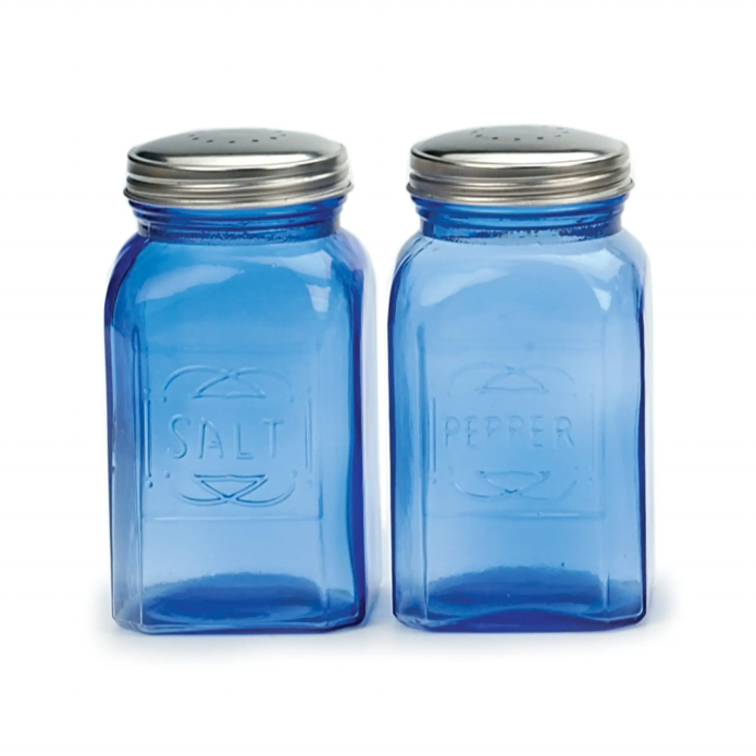Glass Salt and Pepper Shaker Set 8oz (Blue)
