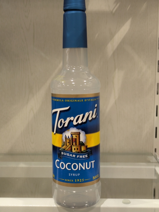 Torani Coconut Flavored Coffee Syrup 25.4floz (Sugar Free)